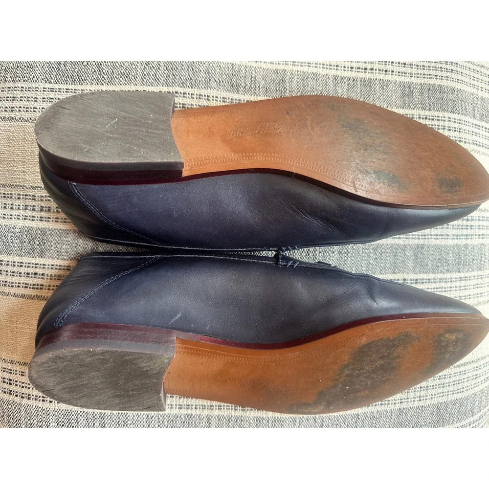 Sam Edelman Loraine Navy Blue Leather Horsebit Loafers Womens Size 9